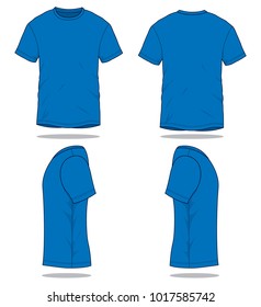 Download Blank Blue Tshirt Template Vectorfront Back Stock Vector Royalty Free 1017585742