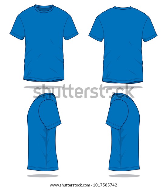 Download Blank Blue Tshirt Template Vectorfront Back Stock Vector Royalty Free 1017585742