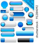 Blank blue web buttons for website or app. Vector eps10.