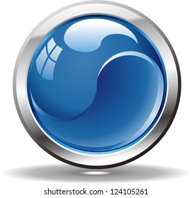 Blank blue web buttons for website or app. Vector eps 10