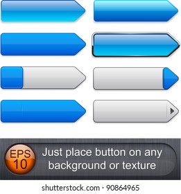 Blank blue web buttons for website or app. Vector eps10.