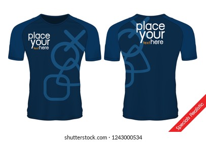 blank blue and white sport wear protection equipment vector illustration.layout football sport t-shirt design. Template front, back view. t-shirt sport design template, Soccer jersey mockup.