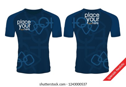 blank blue and white sport wear protection equipment vector illustration.layout football sport t-shirt design. Template front, back view. t-shirt sport design template, Soccer jersey mockup.