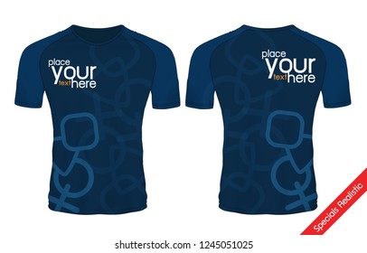 blank blue and white sport wear protection equipment vector illustration.layout football sport t-shirt design. Template front, back view. t-shirt sport design template, Soccer jersey mockup.
