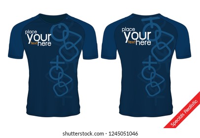 blank blue and white sport wear protection equipment vector illustration.layout football sport t-shirt design. Template front, back view. t-shirt sport design template, Soccer jersey mockup.
