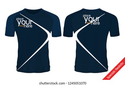 blank blue and white sport wear protection equipment vector illustration.layout football sport t-shirt design. Template front, back view. t-shirt sport design template, Soccer jersey mockup.
