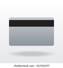 Blank bluish silver plastic bank or discount card.