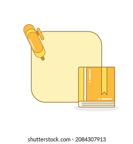 blank board with book and pen vector illustration