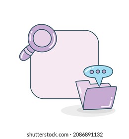blank board with folder and magnifier icon