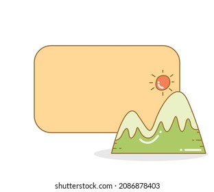 blank board with mountain scene vector illustration