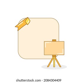 blank board and reminder note with art board vector illustration