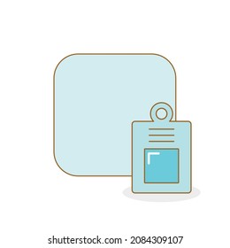 blank board and reminder note with id card badge vector illustration