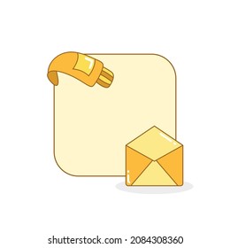 blank board and reminder note with mail vector illustration