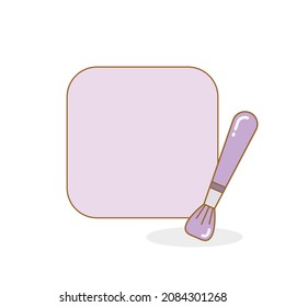 blank board and reminder note with paint brush vector illustration