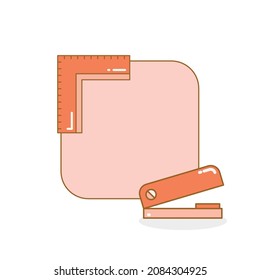 blank board and reminder note with stapler vector illustration