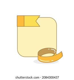 blank board and reminder note with sticky tape vector illustration