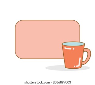 blank board with water cup vector illustration