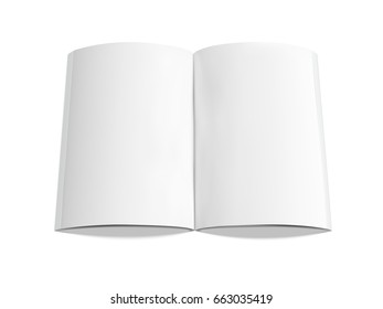 blank book 3d illustration, can be used as design element, isolated white background, elevated view
