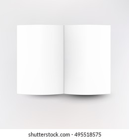 Blank book cover. Blank empty magazine or book template lying on a gray background. vector illustration