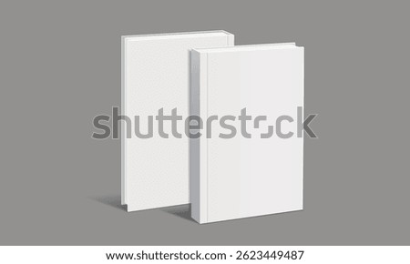 Blank book cover mockup template. Closed book, magazine layout design. Vector