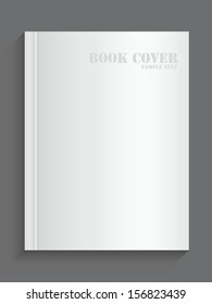 Blank book cover on gray background - Vector illustration