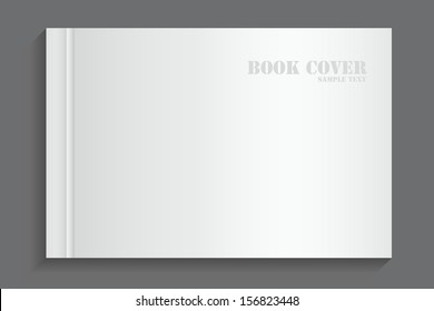Blank book cover on gray background - Vector illustration