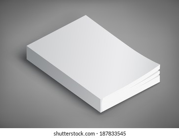 Blank book cover on grey background. Template for your design.