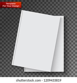 Blank book cover on transparent background
