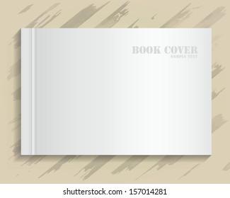 Blank book cover on vintage paper texture background - Vector illustration