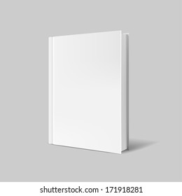 Blank book cover over gray background