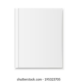 Blank book cover over white. Vector illustration.