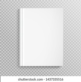 Blank book cover, placed on bookshelf for design. isolate on transparent background.