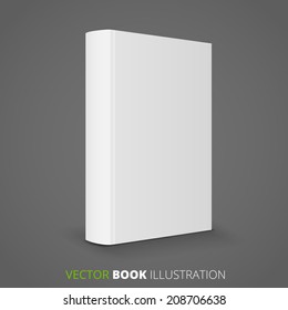 Blank book cover with spine. Vector illustration over white background