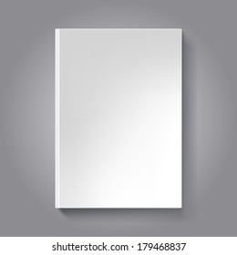 Blank book cover template. Book isolated on dark background.