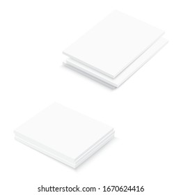 Blank book cover template with pages. Vector