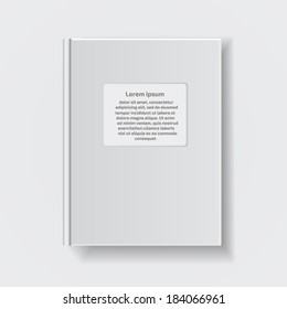 Blank book cover with text area.Template