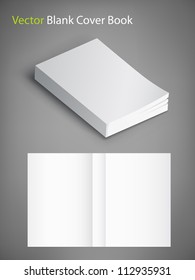 Blank book cover vector illustration. Template for your design. Eps10