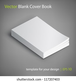 Blank book cover vector illustration. Template for your design.