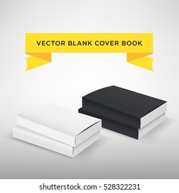 Blank book cover vector illustration. Softcover book or magazine. Black and white color. Template for your design.