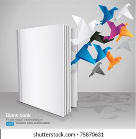 Blank Book, Creative Book Presentation. Vector Illustration.