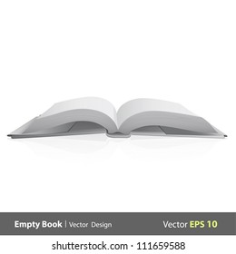 Blank book isolated on white background. Vector design.