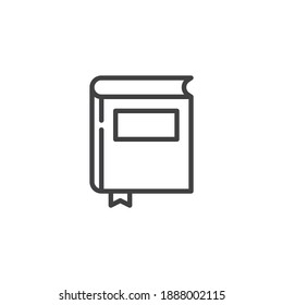 Blank book line icon. linear style sign for mobile concept and web design. Book with bookmark outline vector icon. Symbol, logo illustration. Vector graphics