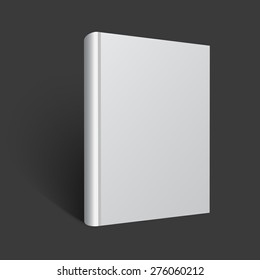 Blank book mockup. Vector EPS 10 illustration. White cover for design.