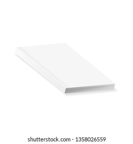 Blank book mockup, white brochure, katalog , magazine or report isolated on white background