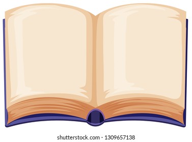 Blank book on white background illustration