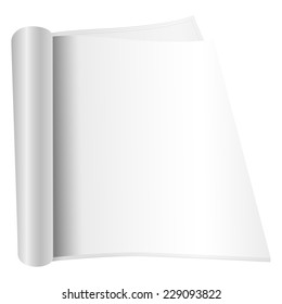 Blank book on a white background.