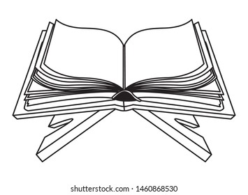 Blank book open on shelf vector illustration graphic design
