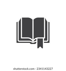 Blank book pages vector icon. filled flat sign for mobile concept and web design. Open book with bookmark glyph icon. Symbol, logo illustration. Vector graphics