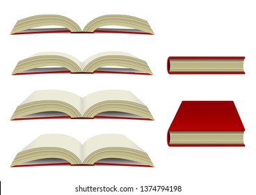 
Livro em branco (vista lateral) conjunto de ilustrações