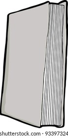 Blank book in three quarter view over white